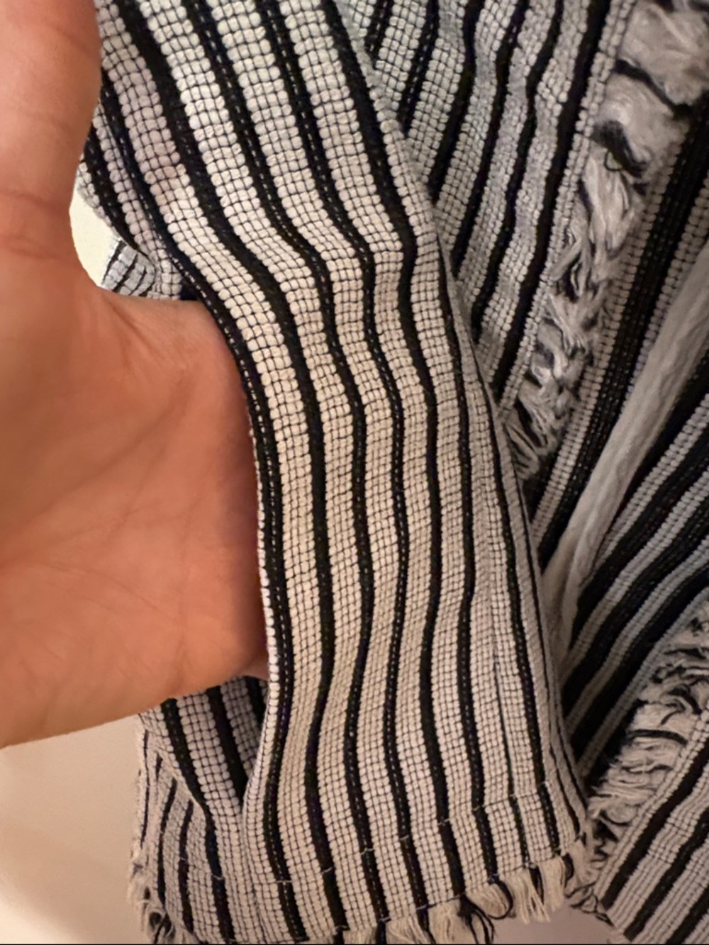 Hugo Boss Black and White Striped Collarless Blazer - Picture 6 of 14